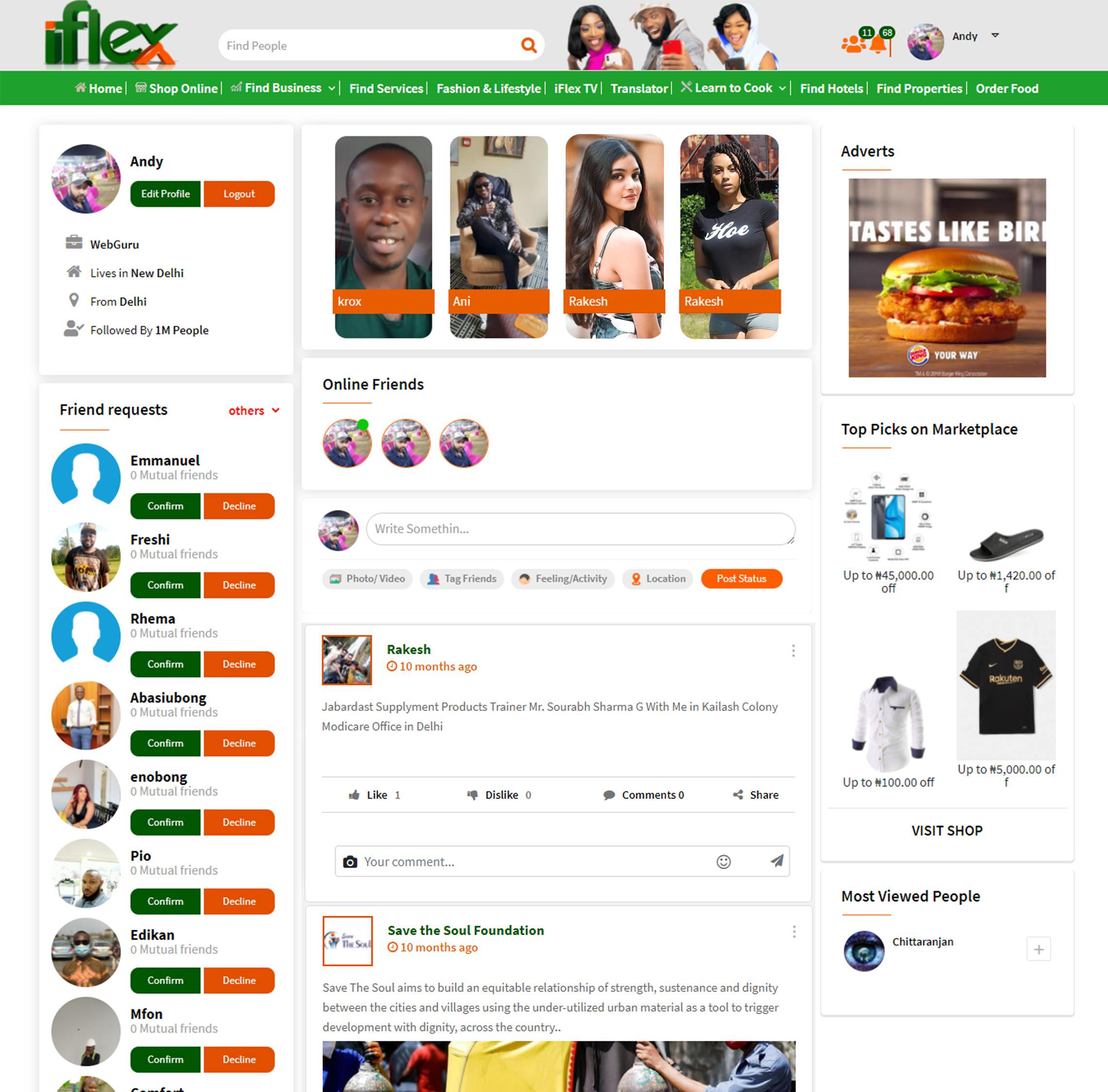 Web Application for social Media at iflex